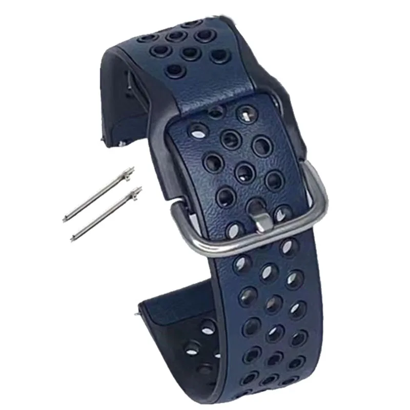 Ремешок для часов мужской из кожи и силикона браслет Huawei Watch gt2/GT 3 46 мм/GT2 Pro Xiaomi mi S1