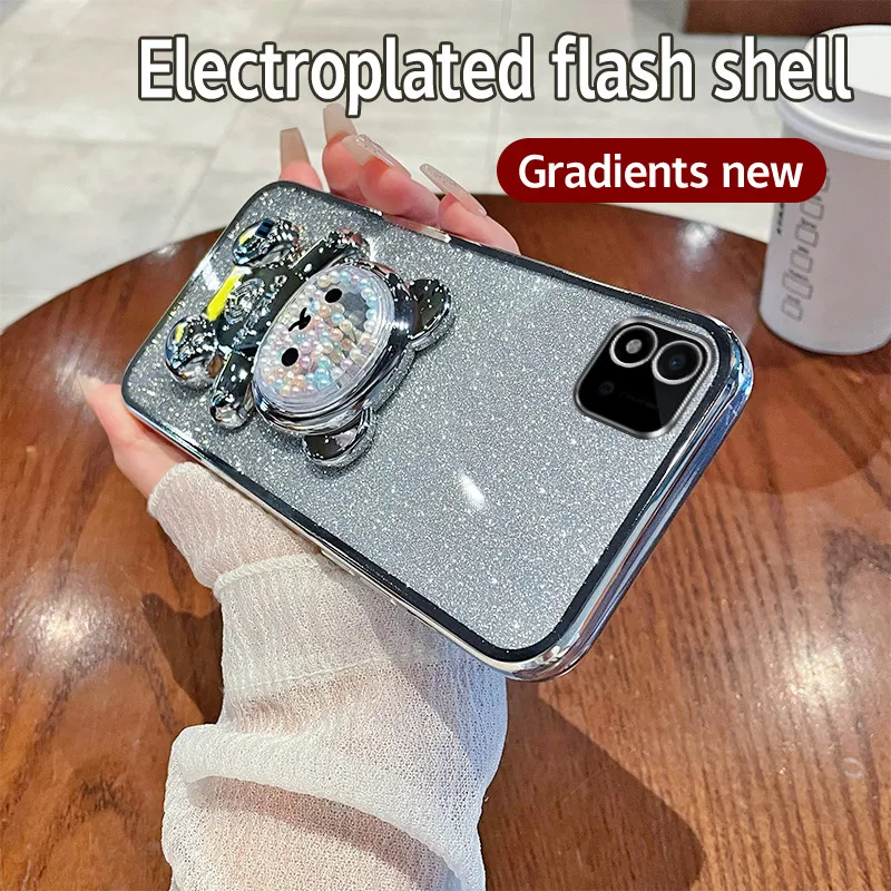 Для Realme C11 2021 чехол мягкий силиконовый Блестящий ударопрочный гальванический из