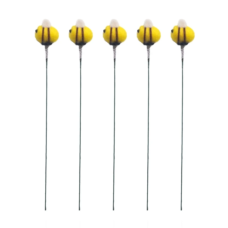 

Bee Stakes Set of 5 Creative Bees Ground Flower Pot Bonsai Insert Rod for Home Outdoor Garden Lawn Yard Decoration