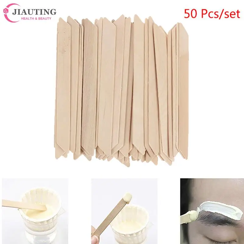 

50/100pcs/lot Disposable Wooden Waxing Wax Spatulas Hair Removal Stick Applicators Professional Facial Spa Tongue Depressor Tool