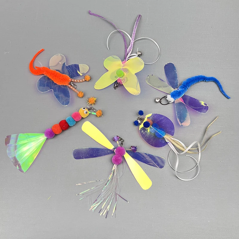 

Cat Teaser Wand Refill Funny Butterfly Kitten Teaser Stick Replacement Refill Attachment Plush Tassel Cat Toys Pet Supplies