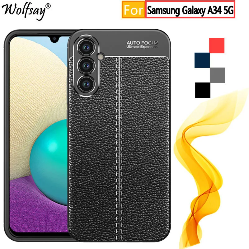 

For Samsung Galaxy A34 5G Case For Samsung A34 5G Bumper Rubber Housings Leather Silicone Back Case For Samsung A34 A14 A54 5G
