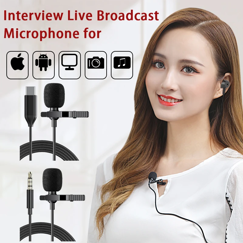 Mini Portable Microphone With Tie ClipsSpeaking Singing Micro Phone Live Broadcast Microphone Recording For TiktokYoutube Live