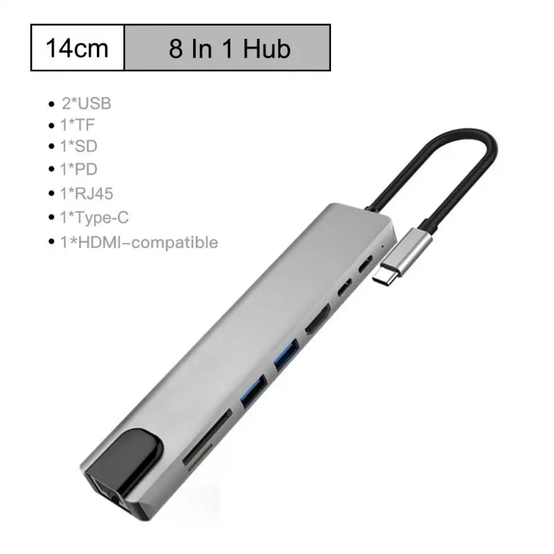 

Алюминиевая док-станция с разъемами типа C и 4k Hdmi, портативная док-станция с поддержкой быстрой зарядки для Macbook Pro, Usb c хаб