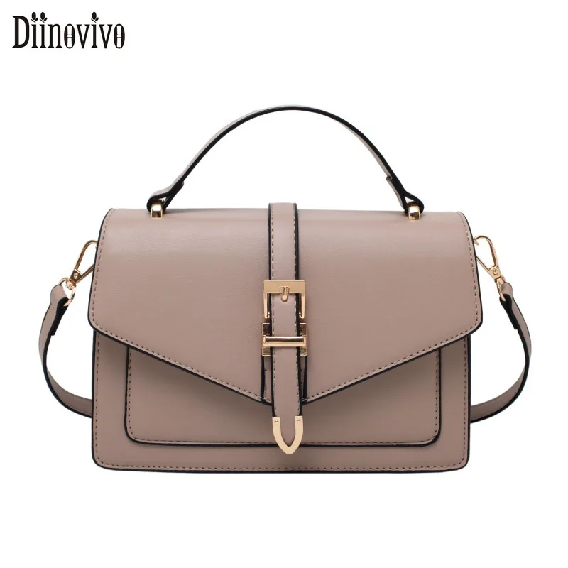 

Diinovivo Fashion Designer Handbags For Women Shoulder Bag Small Square Flap Bag Female PU Leather Crossbody Bags Tote WHDV2281