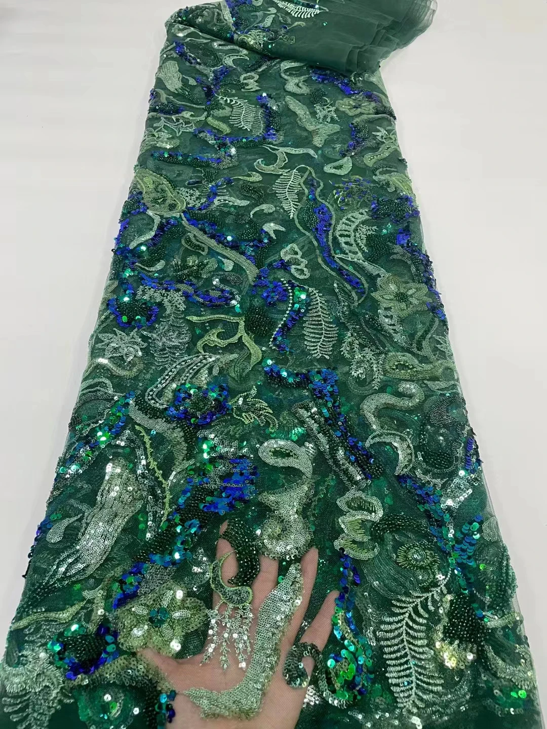 Новое Изысканное ламинированное вышитое блестками африканская кружевная ткань