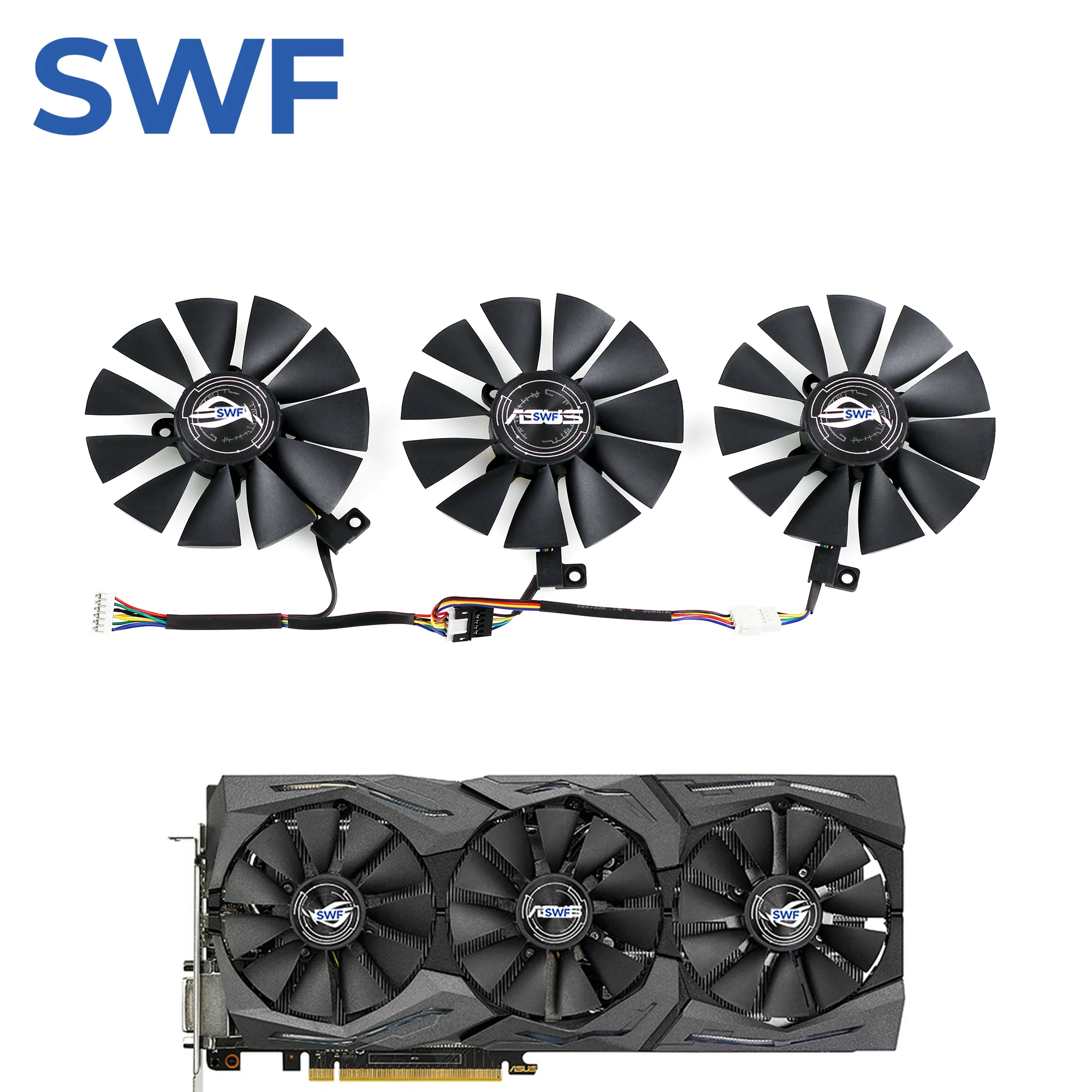 Фото Вентилятор охлаждения 87 мм T129215SU T129215SM для видеокарт ASUS GTX 980 1060 1070 1080 Ti RX 480 R9 390X PLD09210S12HH/M FDC10U/H12S9-C №1