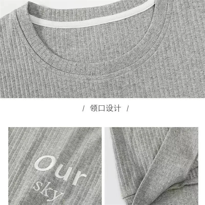 Women Sleepwear Suit Autumn Cotton Long Sleeve Pajamas Loose 2 Piece Set Home Clothes Homewear Long-Sleeved Trousers Nightwe