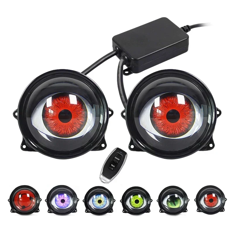 2 шт. светодиодные фары Devil Eyes динамические для автомобиля передний прожектор