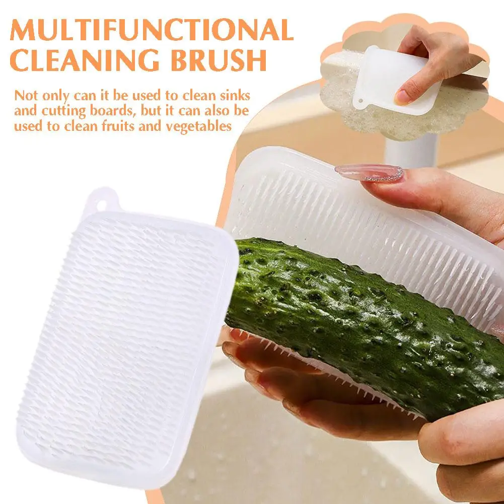 

Kitchen Bendable Fruit Vegetable Cleaning Brushes Cleaning Scouring Pot Brush Mat Table Pads Pan Kitchen Tools Brush Dishwa X5Q4