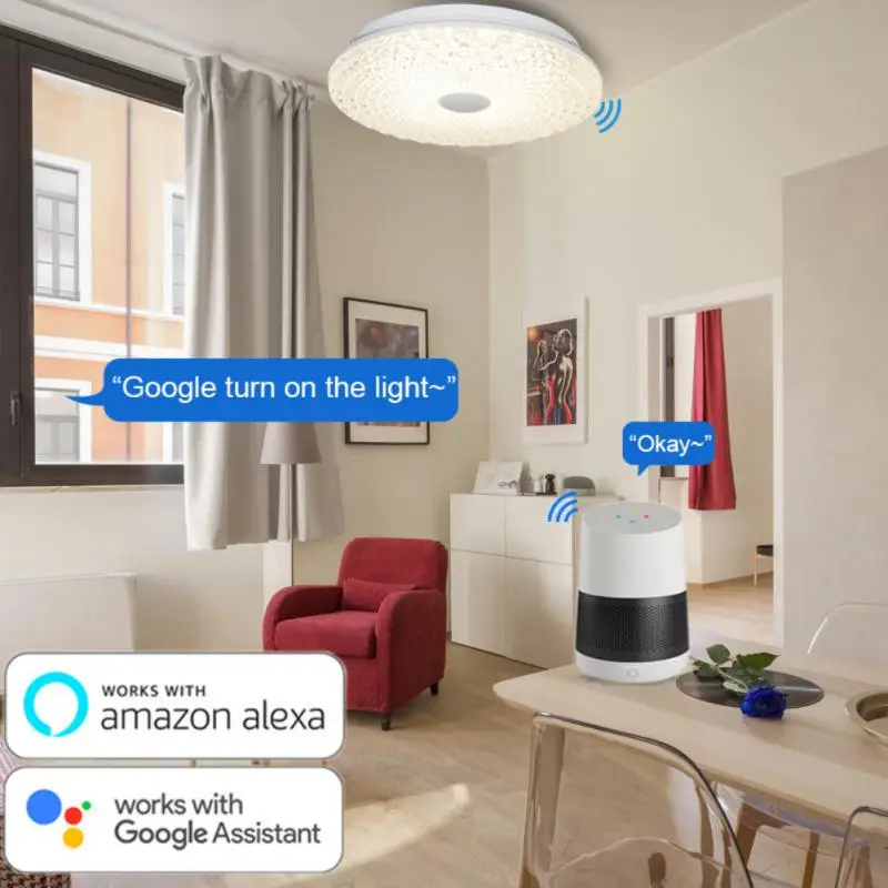 

Tuya Wifi Smart Ceiling Light RGB LED Ceiling lamp APP Voice Control With Alexa Google home For Living room decoration Bedroom