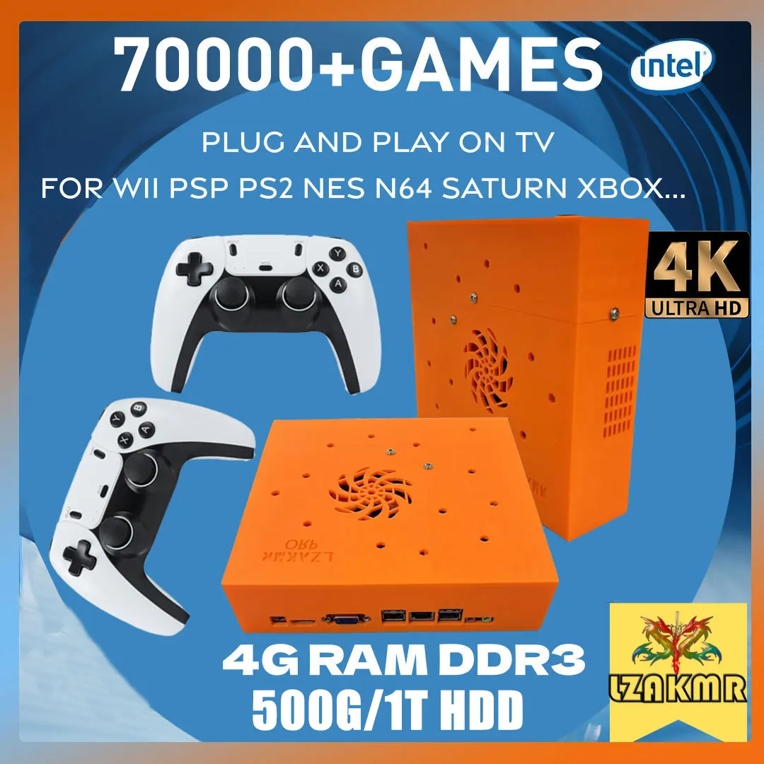 Фото Игровая консоль Windows11 M8 Plug and Play Retro I3-3110M 1T HDD 70000 + игры для Wii PS2 N64 PSP GameCube N64 Беспроводная ручка №1
