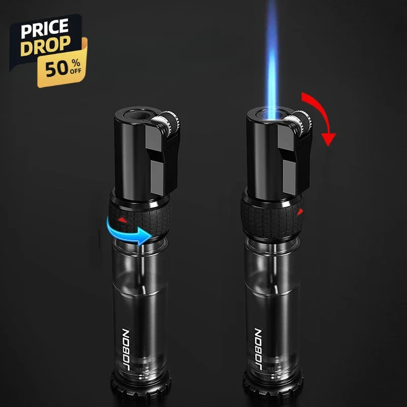 Новинка 2024 зажигалка Jobon Jet Flint ветрозащитная газовая надутая бутановая