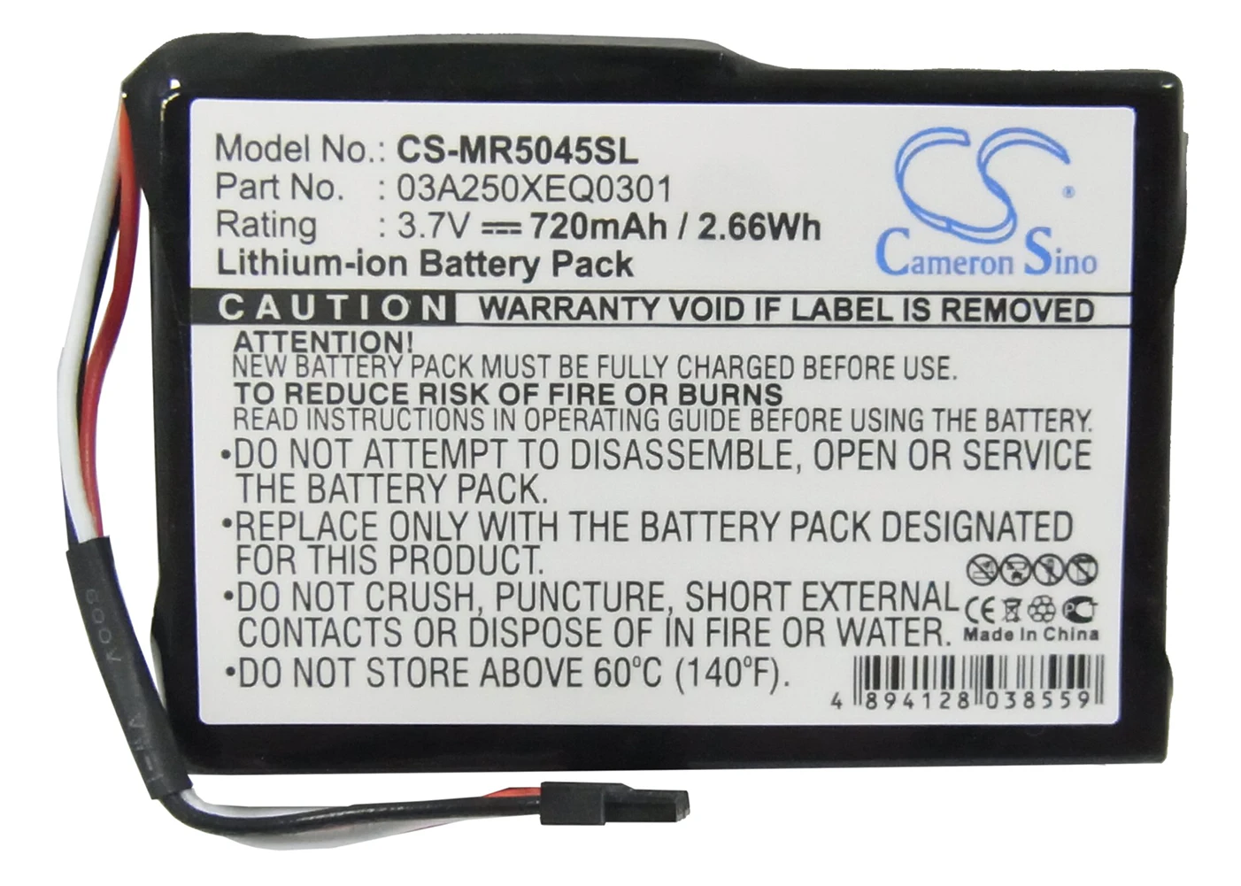 

Cameron Sino 720mA Battery for Magellan RoadMate 5045, RoadMate 5045LM, RoadMate 5045-LM 03A250XEQ0301