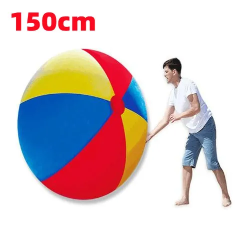 Гигантский надувной пляжный мяч, 80 см/100 см, большой, трехцветный, из утолщенного ПВХ, для волейбола, футбола, вечерние на улице, детские игрушки