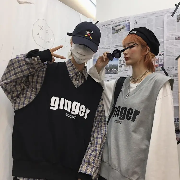 Жилет мужской и женский с V-образным вырезом надписью BF wind |