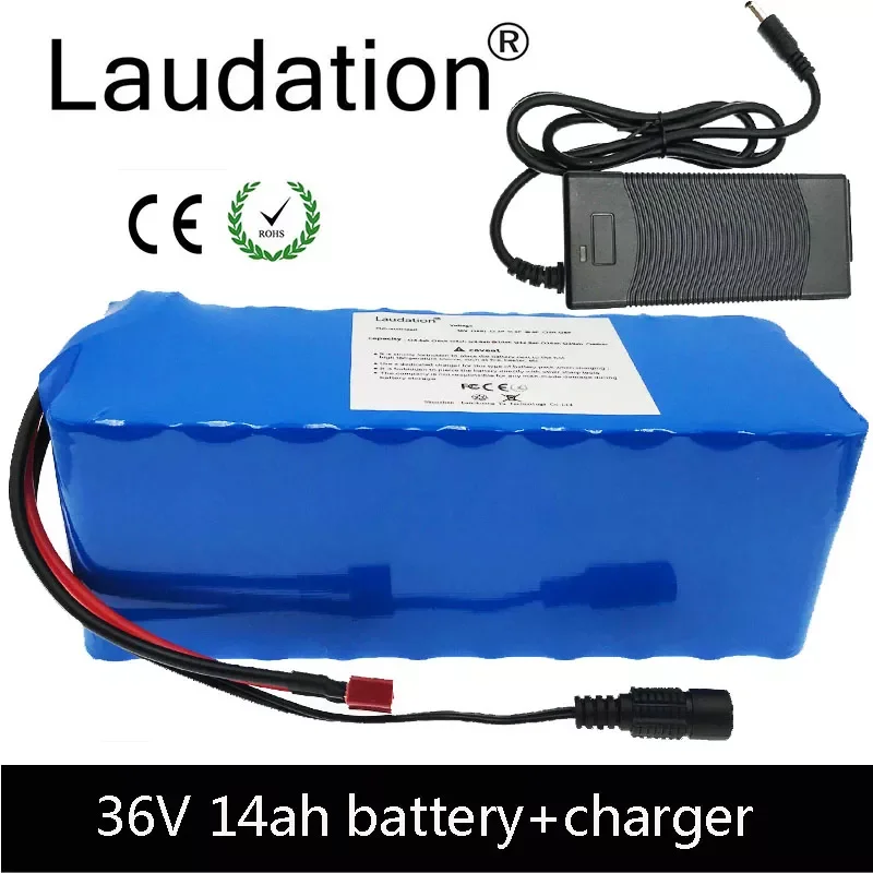 

laudation 36V14ah Electric Bicycle Lithium Battery 10S4P For Motorcycle Electric Car Bicycle Scooter With15A BMS 42V 2A charger