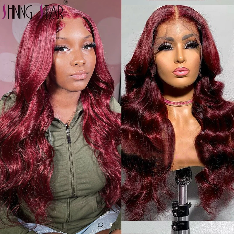 99J Red Lace Front Human Hair Wigs for Women Burgundy Body Wave Lace Front Wig Brazilian 13x4 Color Human Hair Lace Frontal Wig