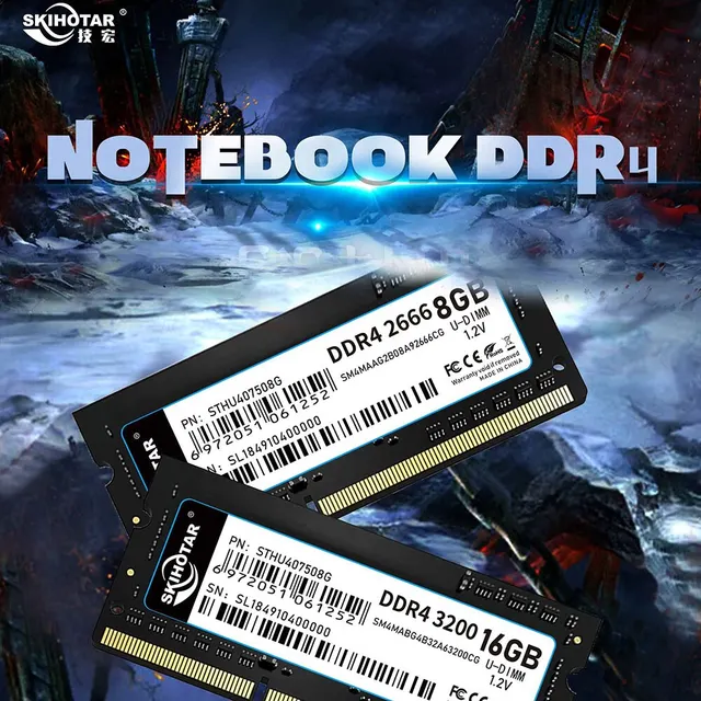 SKIHOTAR DDR3 DDR4 SoDimm Ram Notebook Memory Module DDR3 4GB 8GB 16GB 1333MHZ 1600MHZ 3200MHZ PC4 Memoria RAMS 3