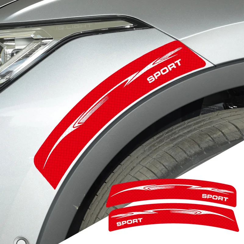 

Car personality creative wheel eyebrow scratch sticker decoration modified fender body side reflective strip warning car sticker