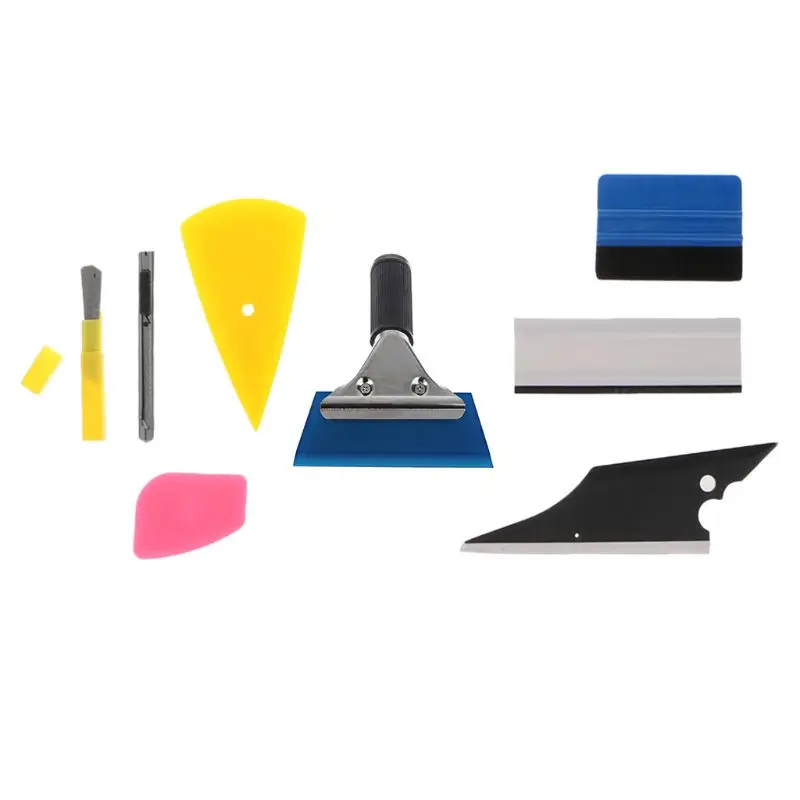 

8Pcs Car Glass Protective Film Car Window Wrapping Tint Installing Tool Including Squeegees Scrapers Film Cutters