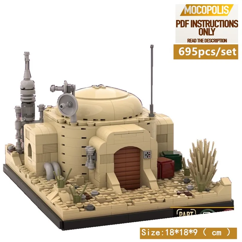 

Новая Звездная космическая серия Оуэн Ларс дом на татуировке MOC-50144 Архитектура игрушки строительные блоки кирпичи для детей Рождественски...