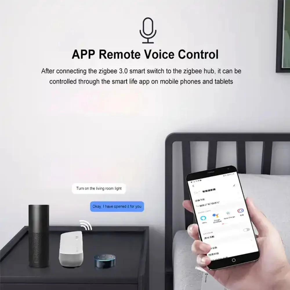 Фото Умный переключатель Tuya WIFI/ZIGBEE 30A 6600 Вт, релейный модуль Smart Life, беспроводной выключатель с дистанционным управлением, работа с Alexa №4