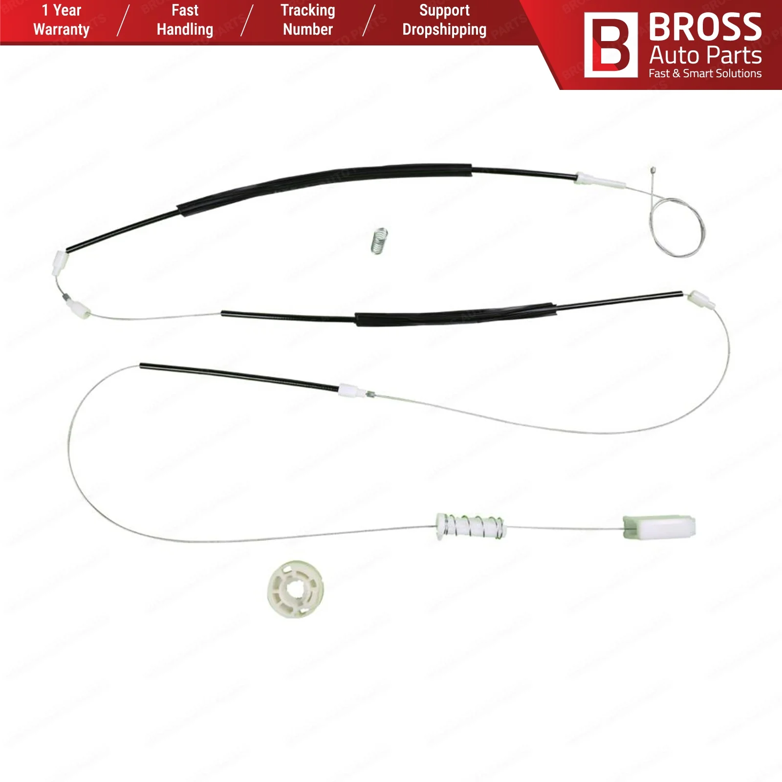 Bross BWR1007 комплект для ремонта оконного регулятора передняя левая дверь Boxster 987 2005