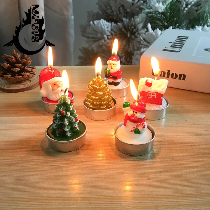 

Creative 3D Christmas Cartoon Candle Santa Claus Christmas Tree New Year Gift Party Home Decoration Birthday Gift