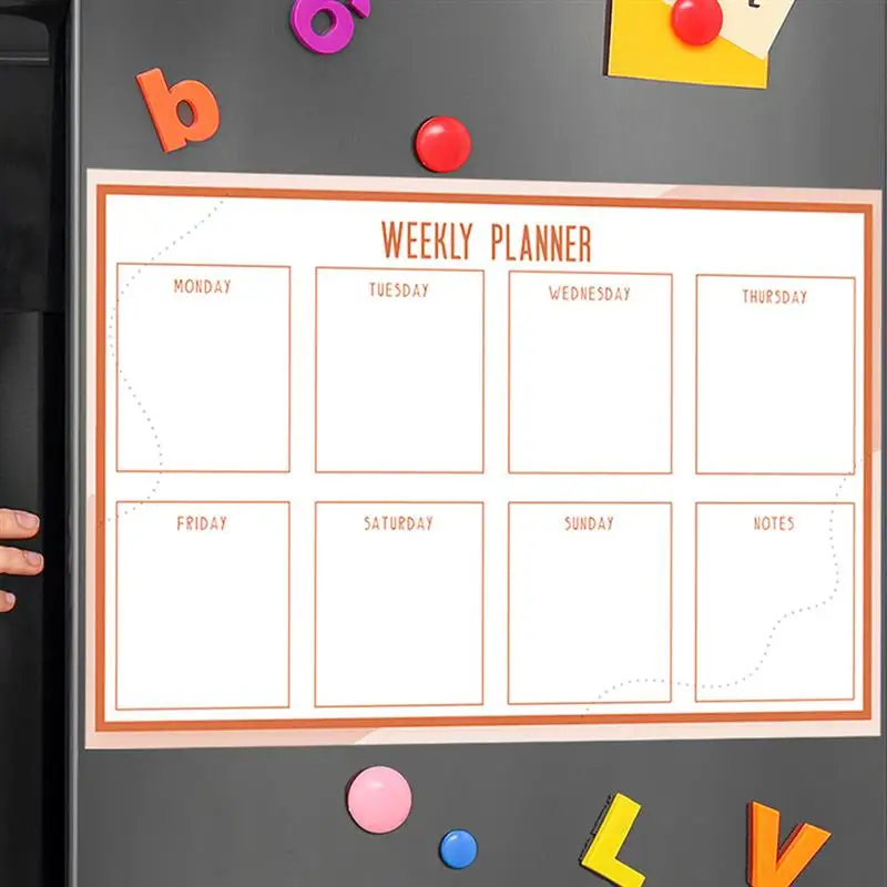 1 Set Calendar Dry Reminder Board Whiteboard Drawing Refrigerator Erase Magnetic Sheet Borad Monthly Blackboard Children White
