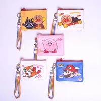 sanrio kirby kawaii leuke ster cartoon portable handbag card cover zipper zero wallet high quality toys gifts for childrens 12cm