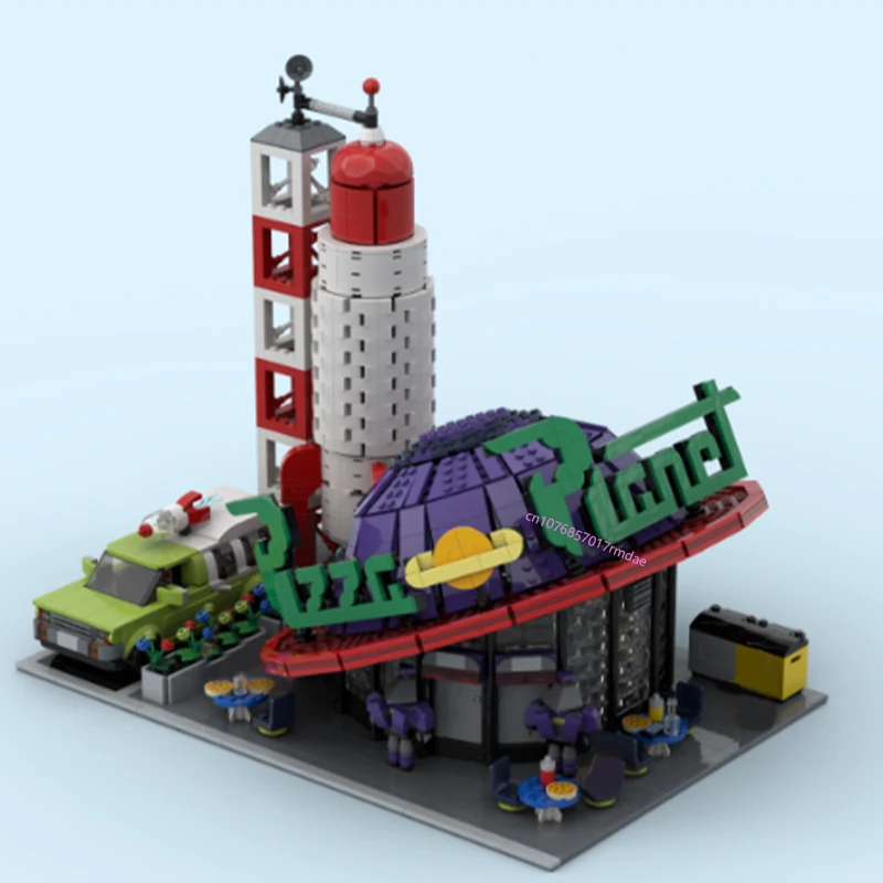 НОВЫЙ 3030 шт. город хит продаж вид на улицу Moc модульное здание пиццы и планеты DIY