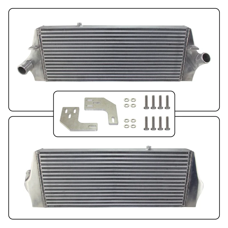 Фото Интеркулер переднего монтажа для Ford Focus ST225 MK2 Gen3 2005-2012 годов выпуска, алюминиевый, черный/серебристый №2