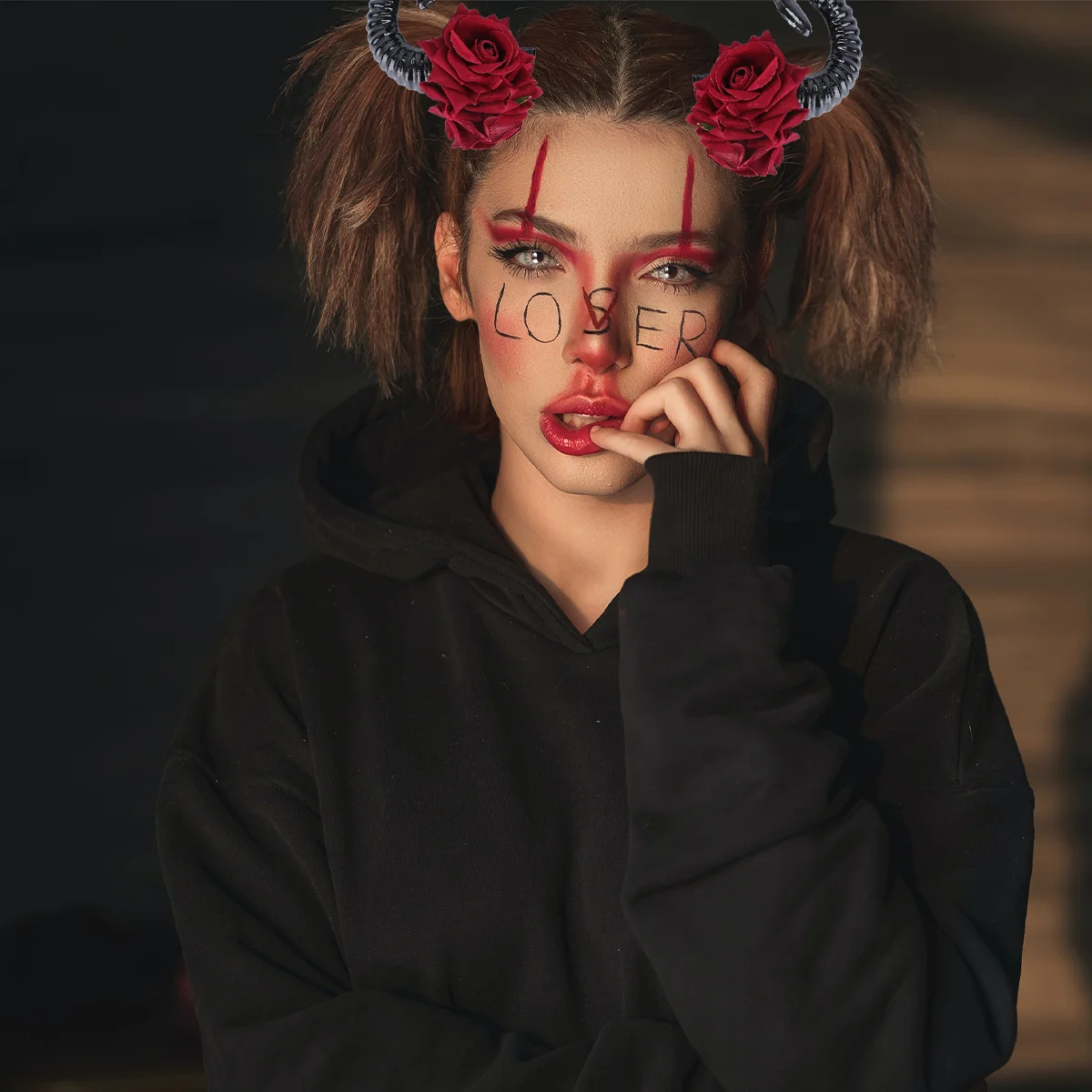 

Hair Horn Clip Gothic Clips Hornssheep Cosplayaccessories Rose Flower Headpiece Hairpin Barrette Ox Womenparty Blackaccessory