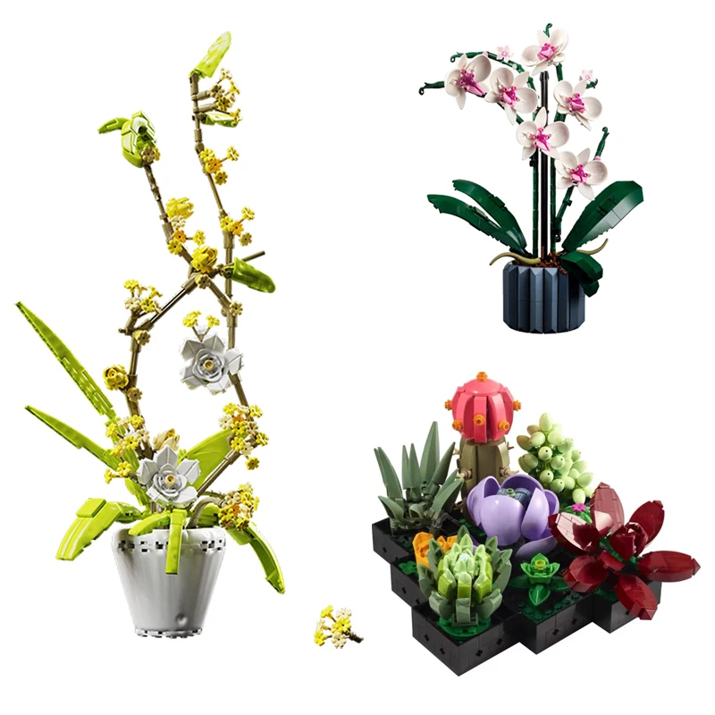 

Eternal Flower Lilac Orchid Model Building Block DIY Phalaenopsis Romantic Bouquets Plants Home Decor Brick For Girlfriend Gifts