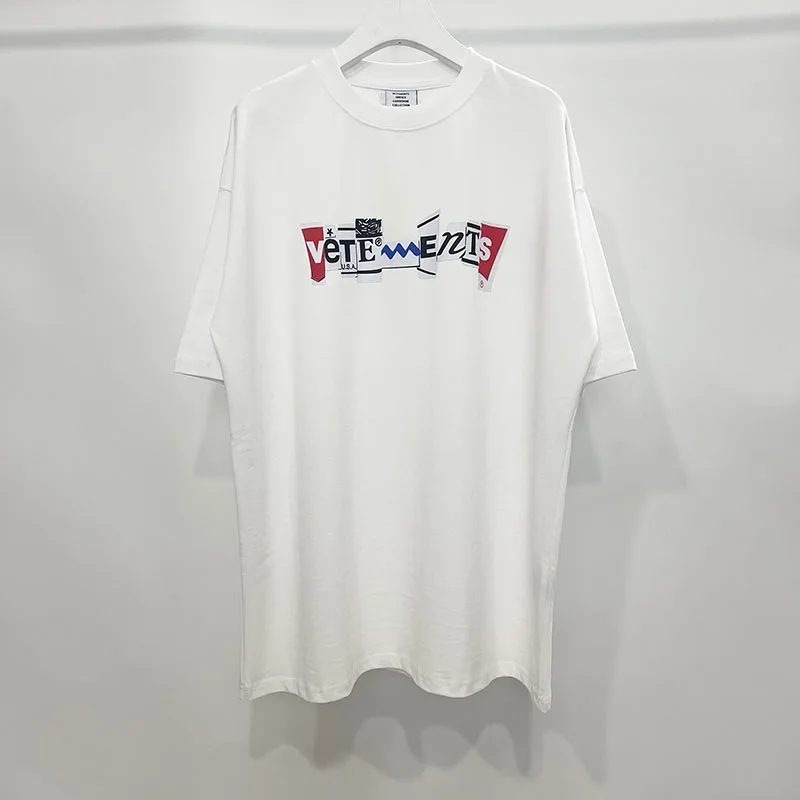 

Oversize VETEMENTS T-shirts Cotton Casual Men Women 1:1 Graffiti Monogram Logo Print Vetements Tops Tee