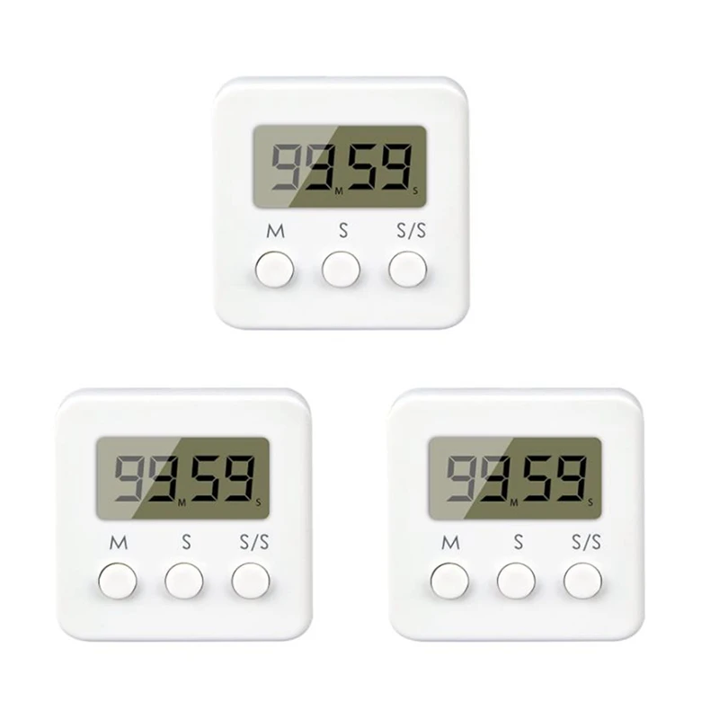 

Digital Kitchen Timer,3Pcs Mini Short-Time Alarm Clock,Stopwatch Timer,Learning Timer,Countdown Stopwatch,For Cooking,Et