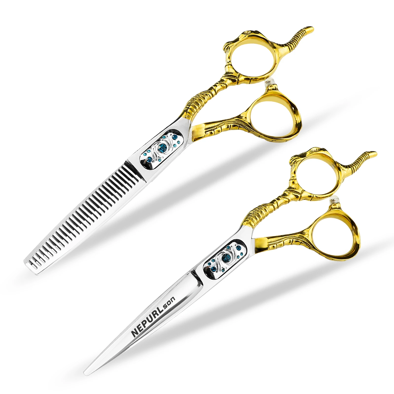 6 0 дюймовые полузолотые полусеребряные ножницы для волос плоская челка зубов