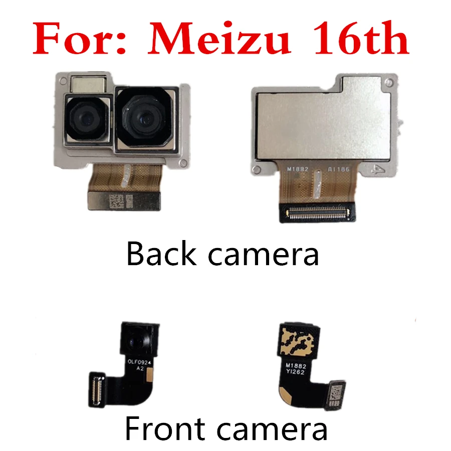 16th India Version Back & Front Camera For Meizu 16 Facing Camera Module Big Back Main Camera Flex Cable Replacement