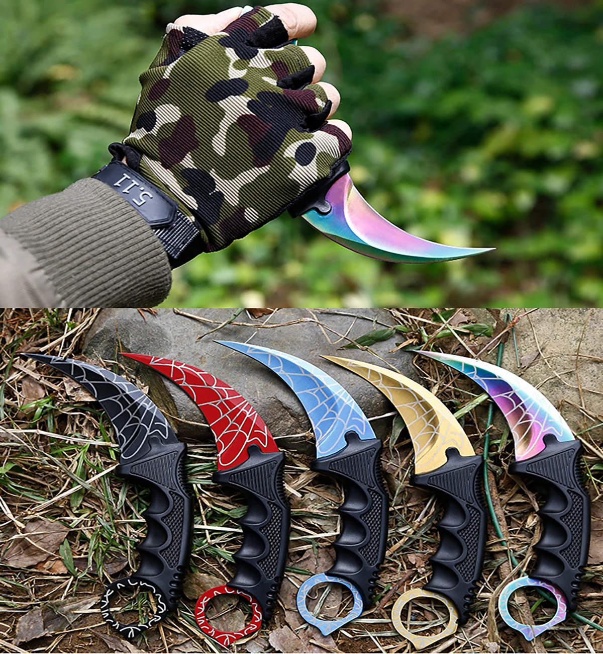 

Pocket Knife Fixed Blade With Sheath Outdoor Hand Tool Survival Tactical Camping Self Defense Knife