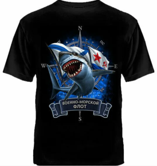 

Russia Force Military Russian Navy Shark Fleet T-Shirt. Summer Cotton Short Sleeve O-Neck Mens T Shirt New S-3XL