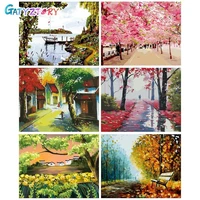 gatyztory%c2%a040x50cm painting by numbers landscape diy handworks for hone decor on canvas painting for wall art frame