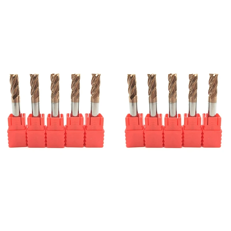 

10PCS 6Mm 4 Flute Carbide Endmills CNC Milling Cutter Milling Slotting Profiling Face Mill Spiral Bits