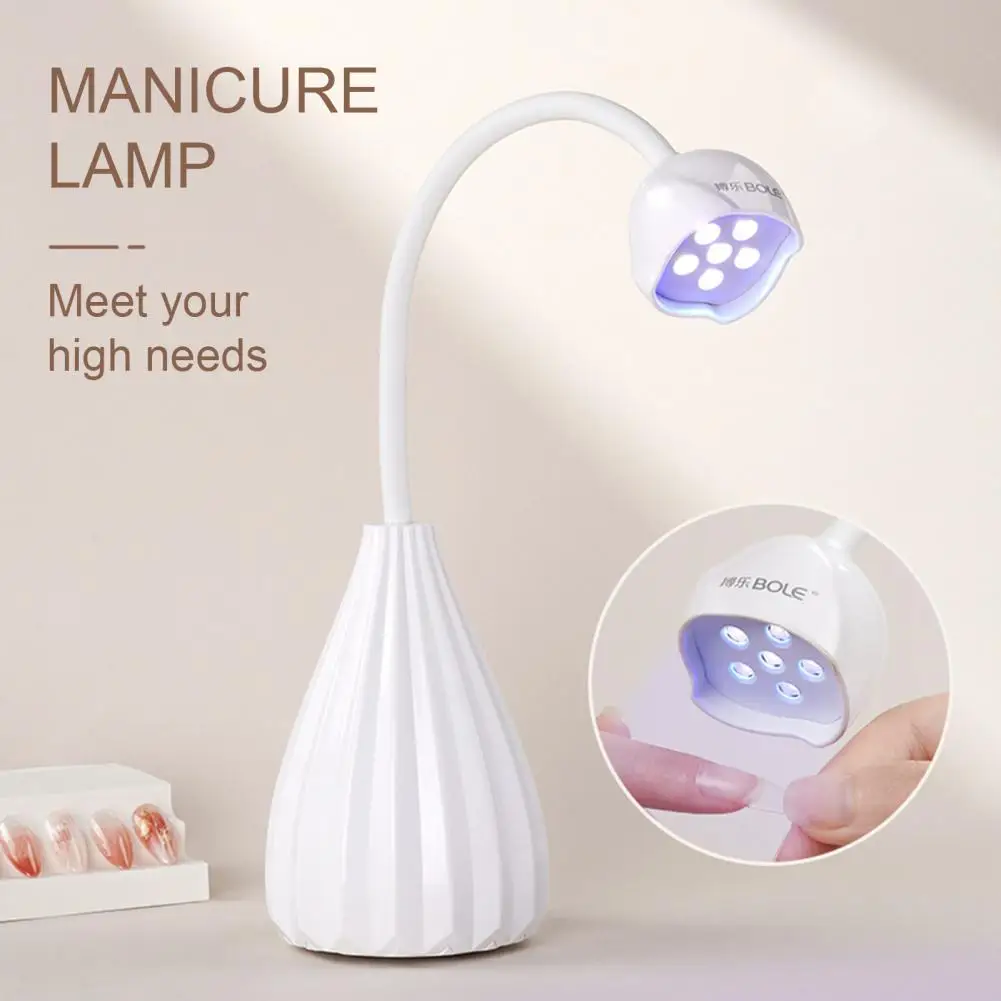 

1 Set LED Nail Lamp Gooseneck Design High-Efficient Quick Drying Plastic USB Plug Nail Gel Polish Curing Drying LED Lamp