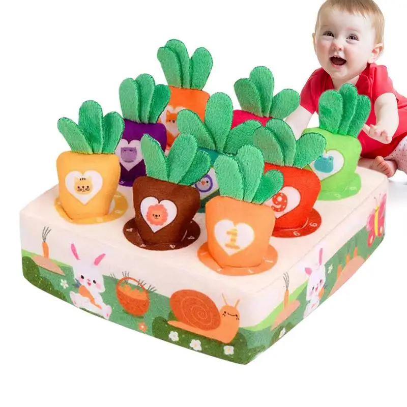 

Stuffed Montessori Toys Carrots Harvest Game Educational Learning Toys Cognitive Development Plush Sorting Toys Gift For Kids