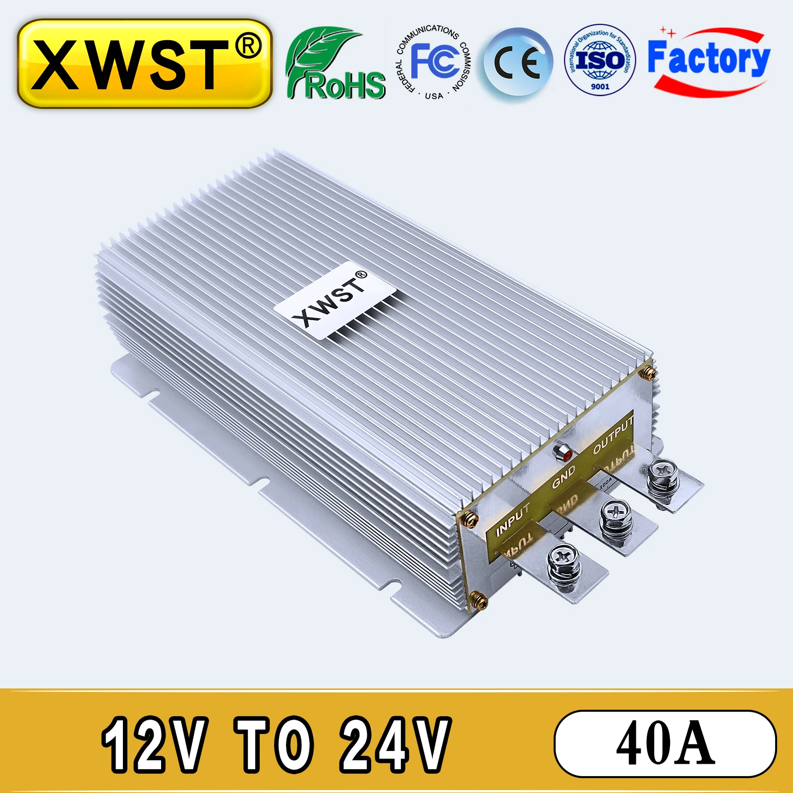 

XWST DC DC Converter 12V to 24V Power Supply Inverter 40A 960W Voltage Regulator Step-up Boost Module Waterproof CE for Trucks