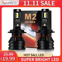 BraveWAY Car Lights H4 LED H7 16000LM H1 H3 H8 H11 LED Atuo Lamp for Car Headlight Bulb HB3 HB4 9005 9006 Turbo LED Bulbs 12V