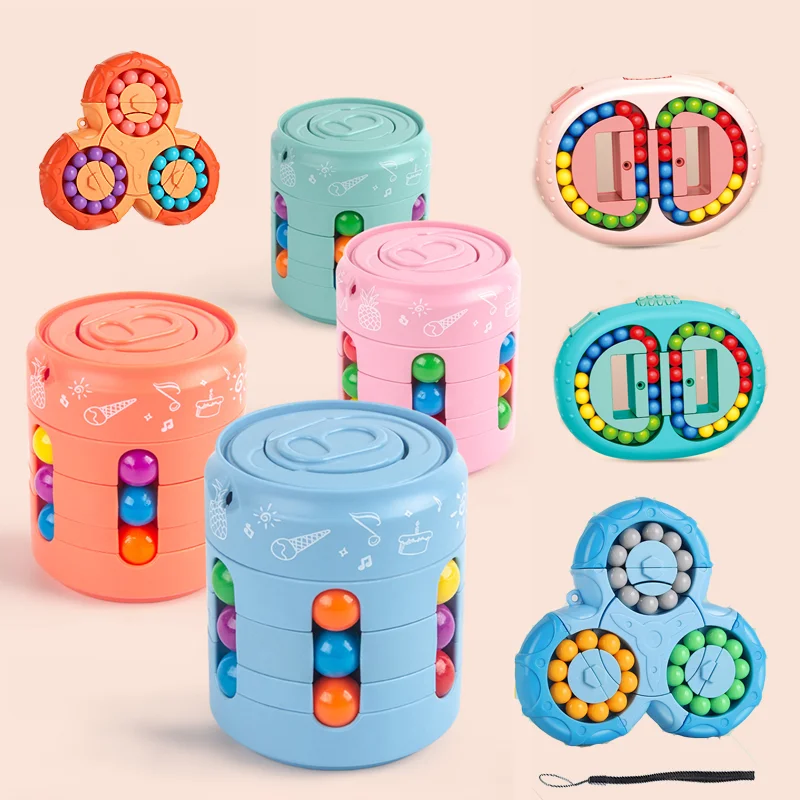 

Rotating Magic Bean Intelligence Fingertip Cube Children Adults Finger Spinner Magic Disk Gyro Stress Relief Game Girls Boys Toy