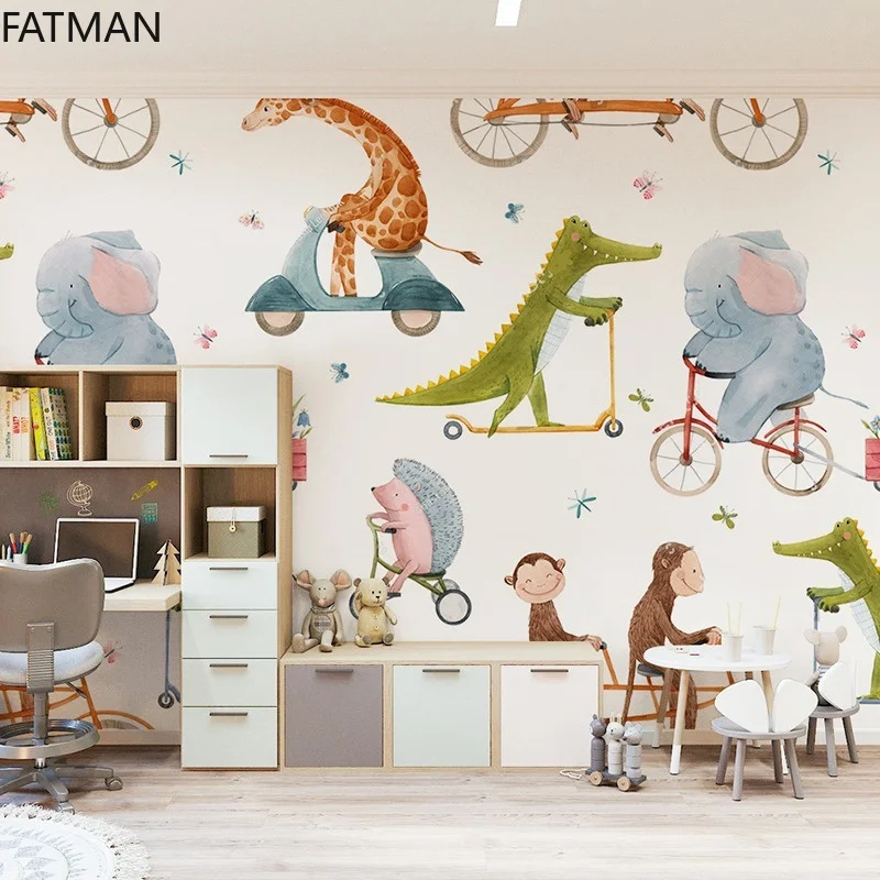 Фото 3d обои FATMAN для детской комнаты с милым динозавром, настенное покрытие для спальни, мальчиков и девочек, детский сад, Прямая поставка №2