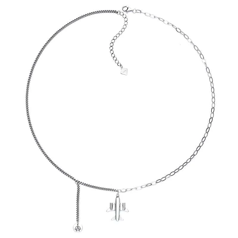 

Ожерелье женское из серебра 925 пробы с кулоном в виде маленького самолета